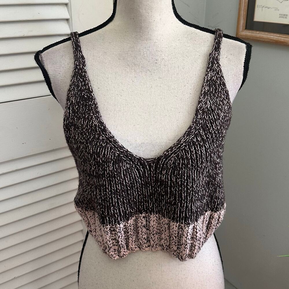 Intimately Free People Crop Sweater Womens Medium Brown Here All Day Bralette